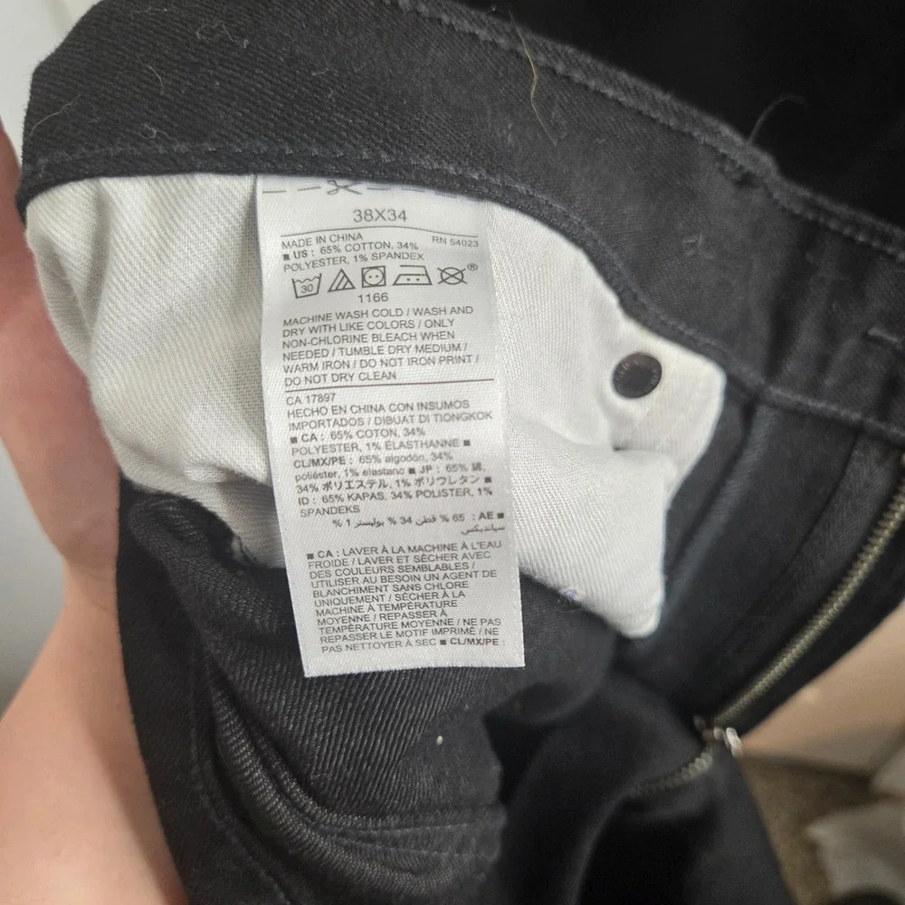 Old Navy Mens Slim Fit Black Jeans 38x34 Stretch Cotton Blend Casual Pants‎